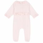 Baby Girls Pink Embellished Babygrow, 1, hi-res