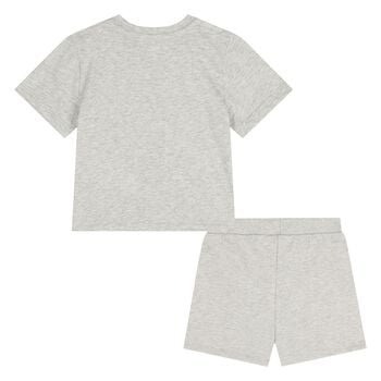 Younger Boys Grey Tiger Logo Shorts Set
