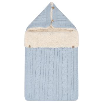 Baby Boys Blue & Ivory Cable Knit Nest