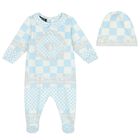 Baby Boys Blue Logo Babygrow Gift set, 1, hi-res