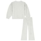 Girls Grey Logo Bow Legging Set, 1, hi-res