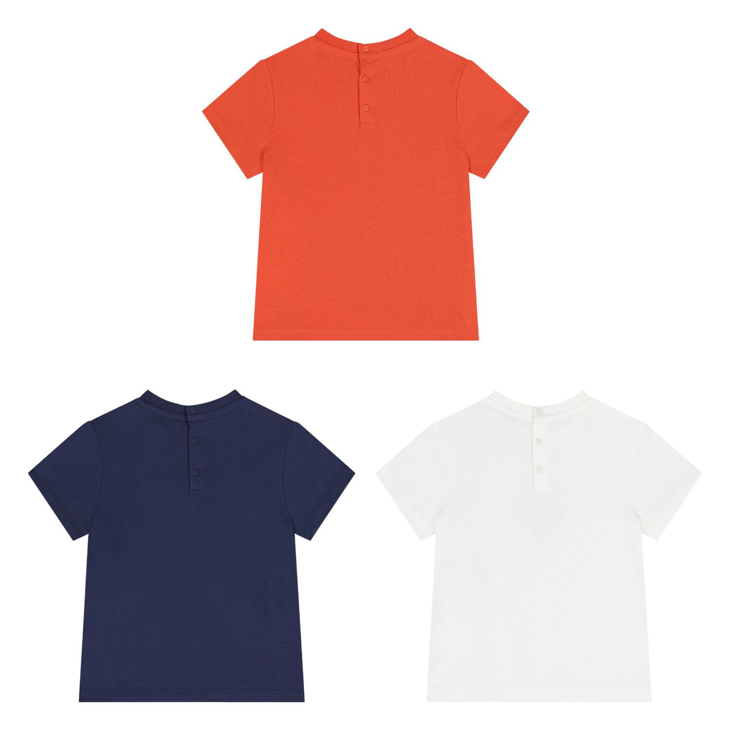 Baby Boys Navy Blue, Ivory & Orange T-Shirts (3 Pack), 1, hi-res image number null