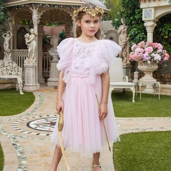 Girls Pink Embellished Tutu Dress