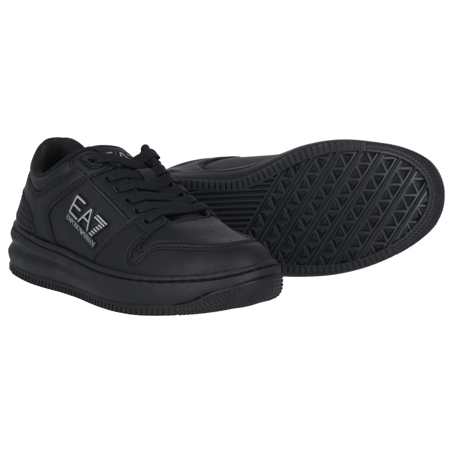 Black Logo Trainers, 2, hi-res