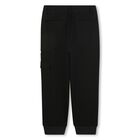 Boys Black Logo Trousers, 1, hi-res