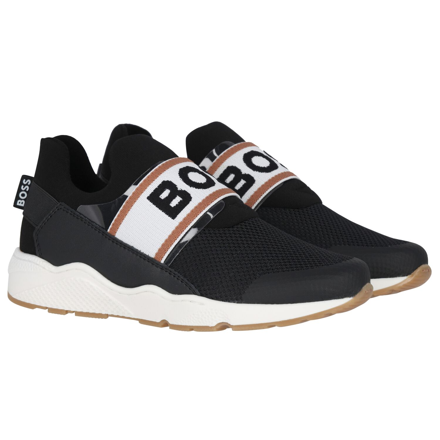 Boys Black Logo Trainers, 1, hi-res image number null