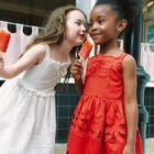 Girls Red Bow Dress, 1, hi-res