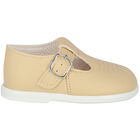 Baby Boys Beige Leather Shoes, 3, hi-res