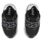 Boys Black Logo Trainers, 1, hi-res