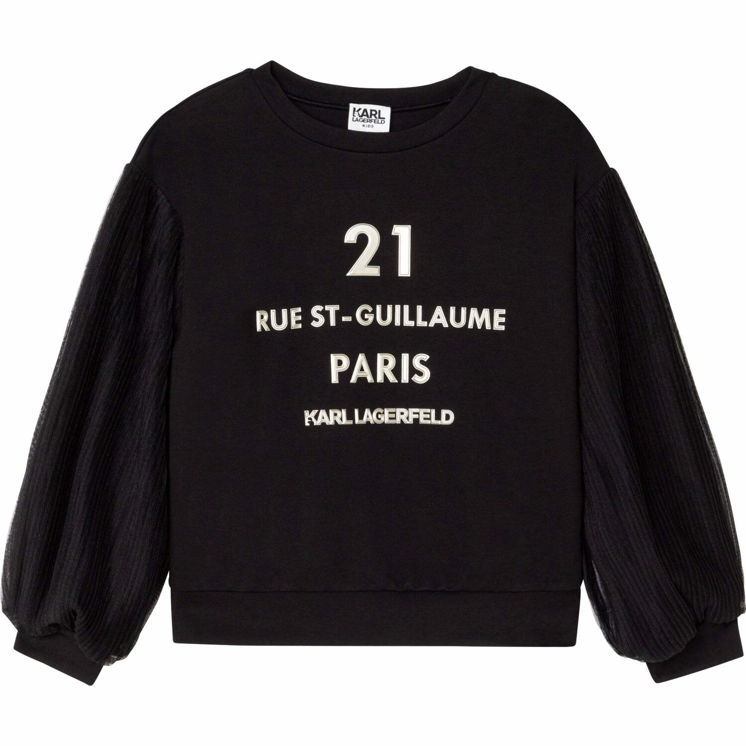 Girls Black Logo Sweatshirt, 1, hi-res image number null