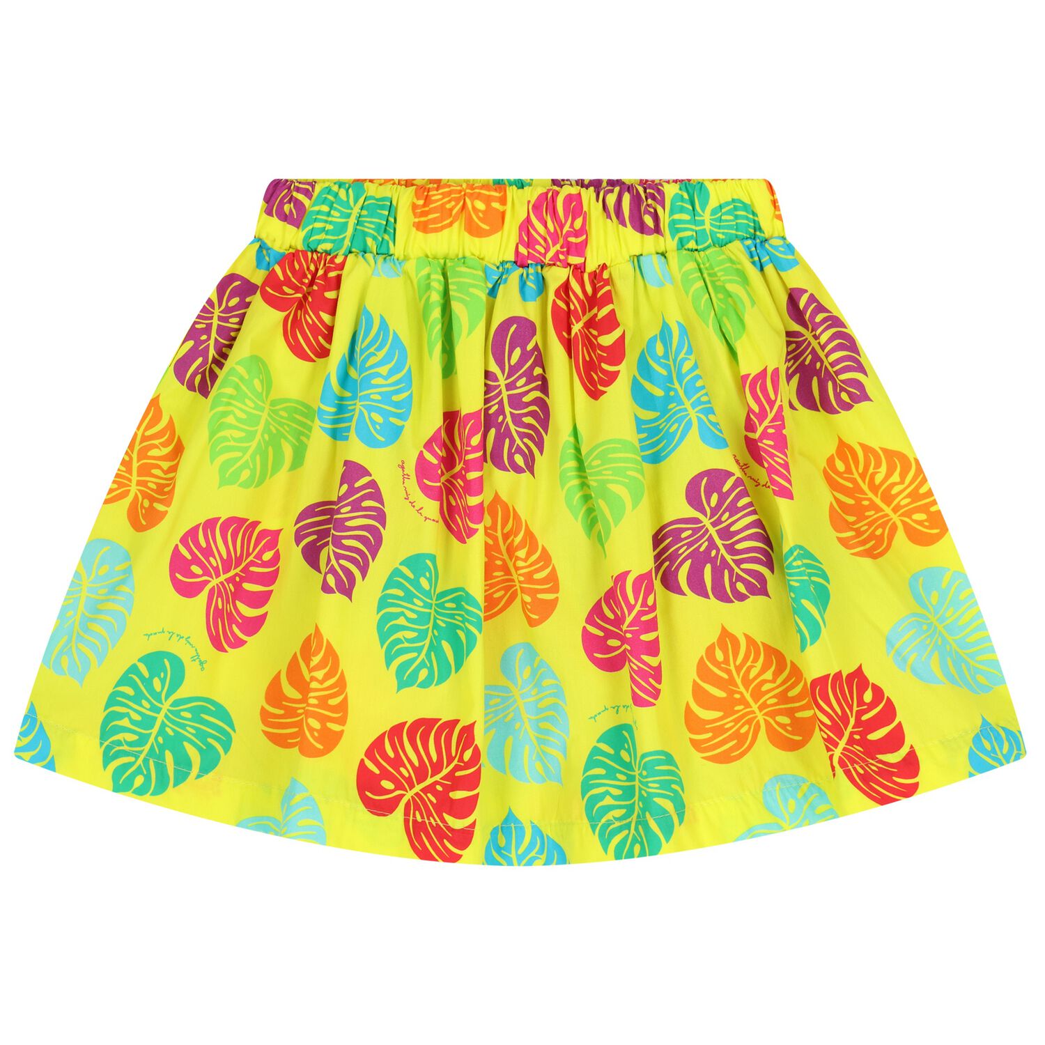 Girls Yellow Palm Leaf Skirt, 1, hi-res