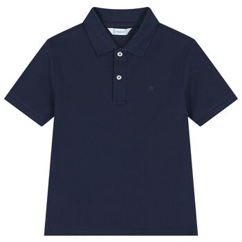 Boys Navy Blue Logo Polo Shirt