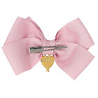 Girls Pink Bow Hairclip, 2, hi-res