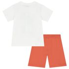 Boys White & Red Palm Tree Shorts Set, 2, hi-res