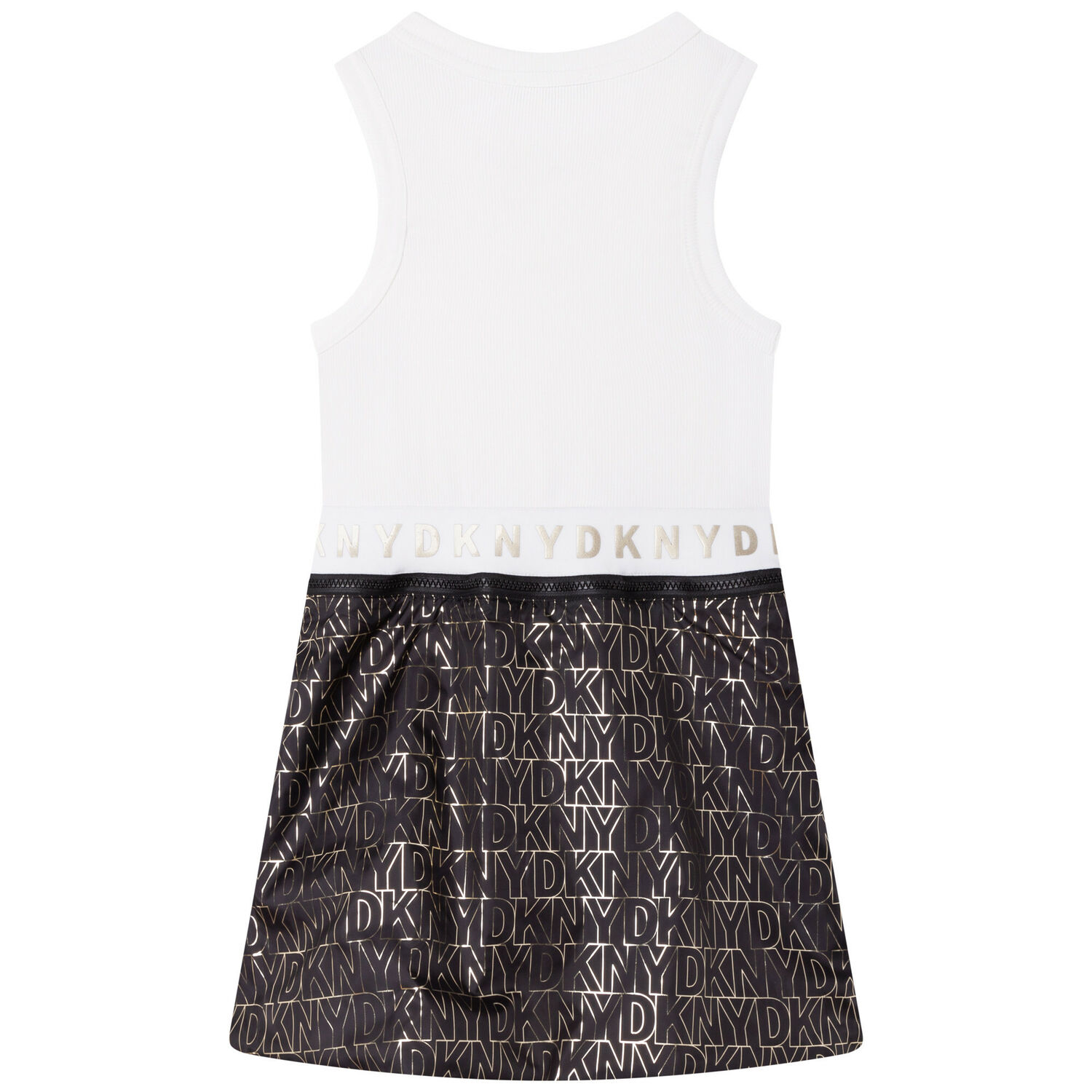 Girls White & Gold Reversible Skirt Dress, 2, hi-res