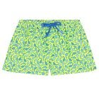 Boys Neon Yellow Sharks Swim Shorts, 1, hi-res