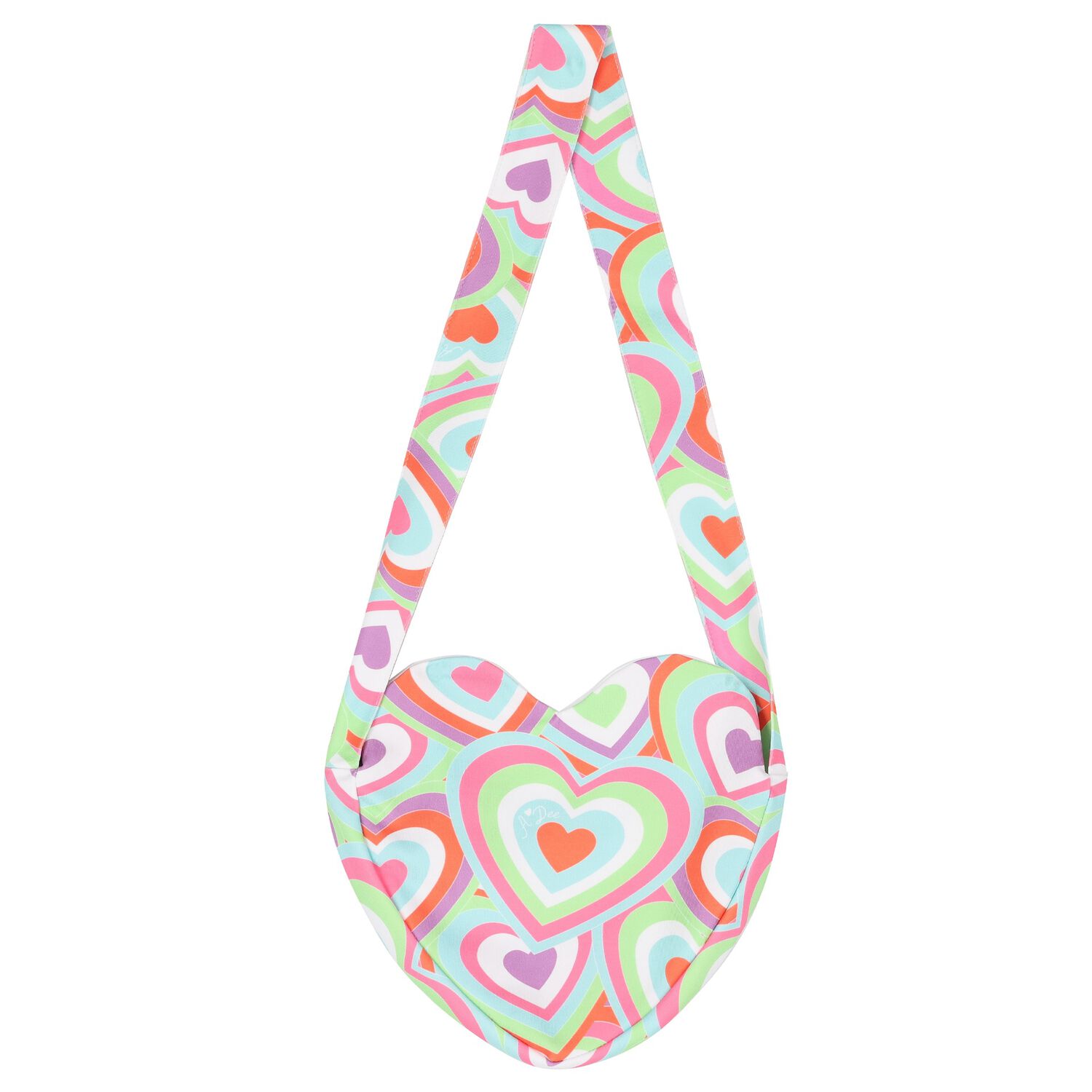 Girls Pink Abstract Heart Print Bag, 1, hi-res image number null