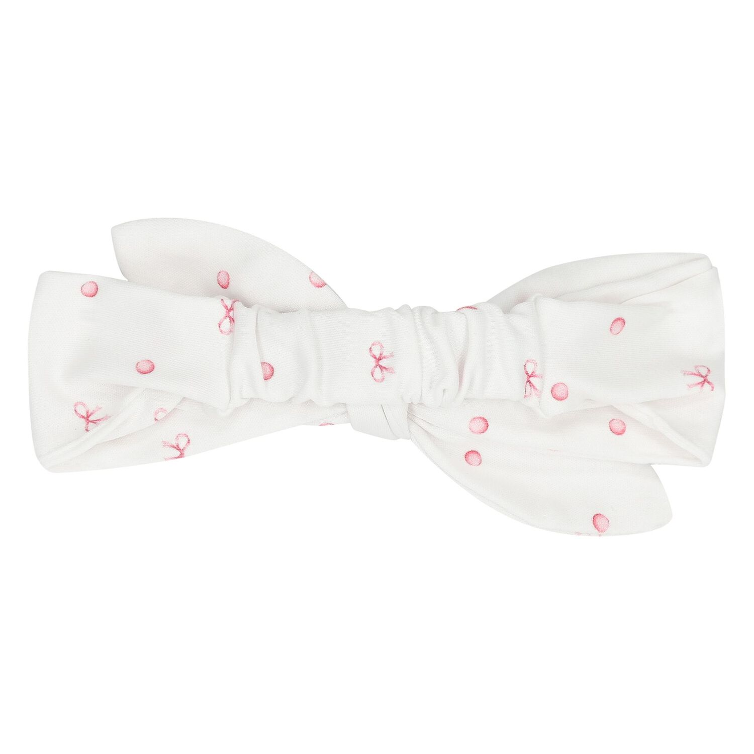 Baby Girls White & Pink Bow Headband, 1, hi-res