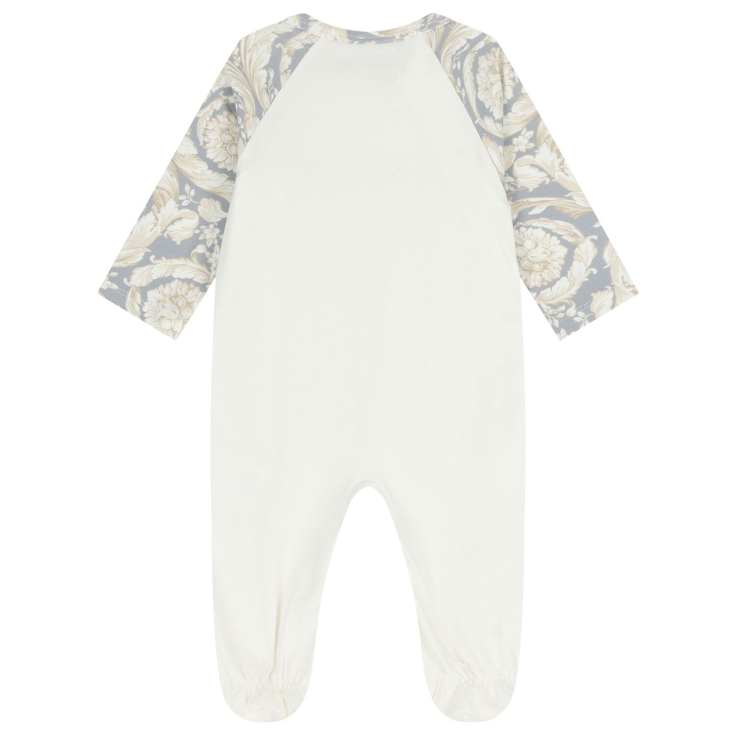 Baby Girls Ivory & Grey Barocco Babygrow, 1, hi-res