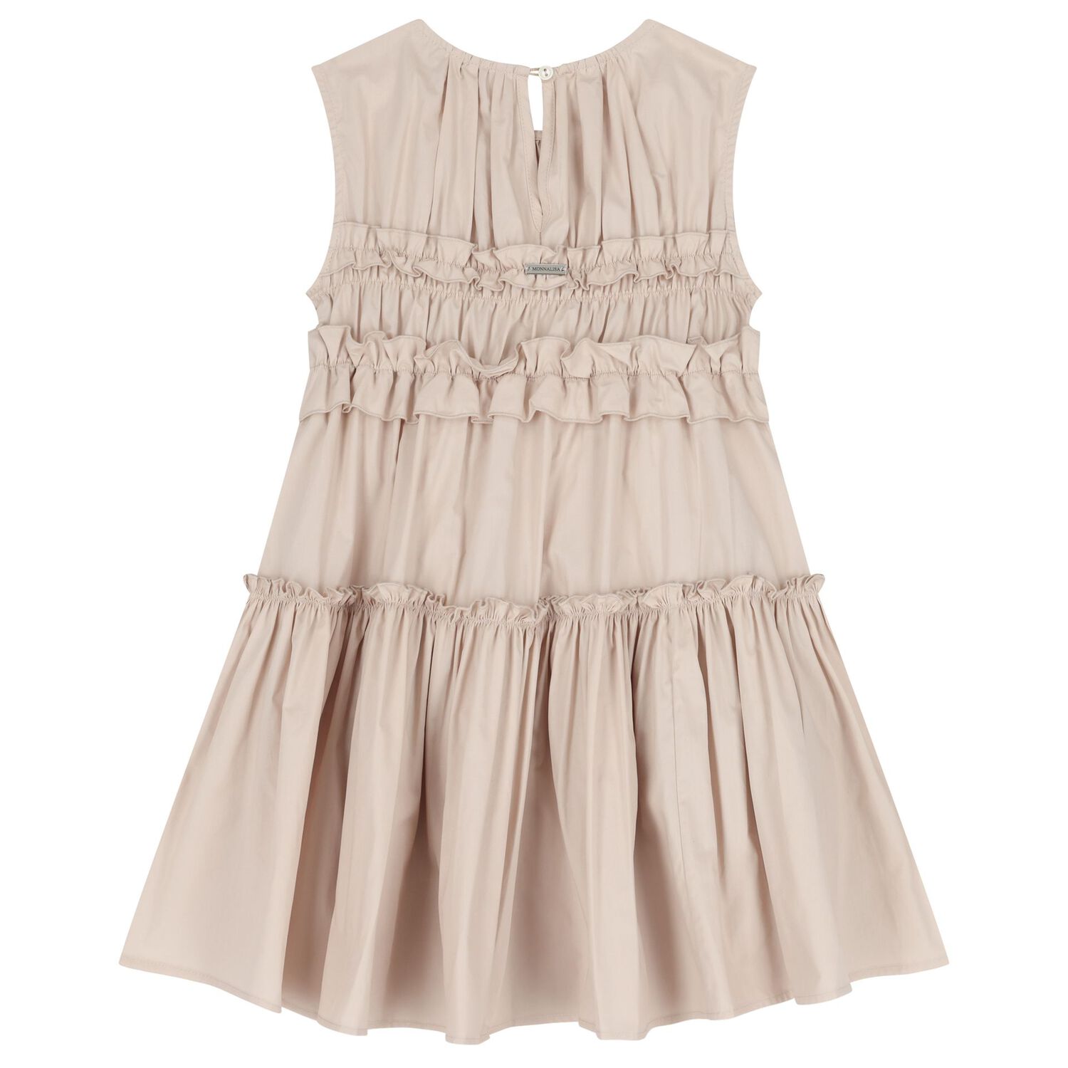 Girls Gold Poplin Ruffle Dress, 1, hi-res