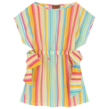 Girls Multi-Colored Zigzag Dress
