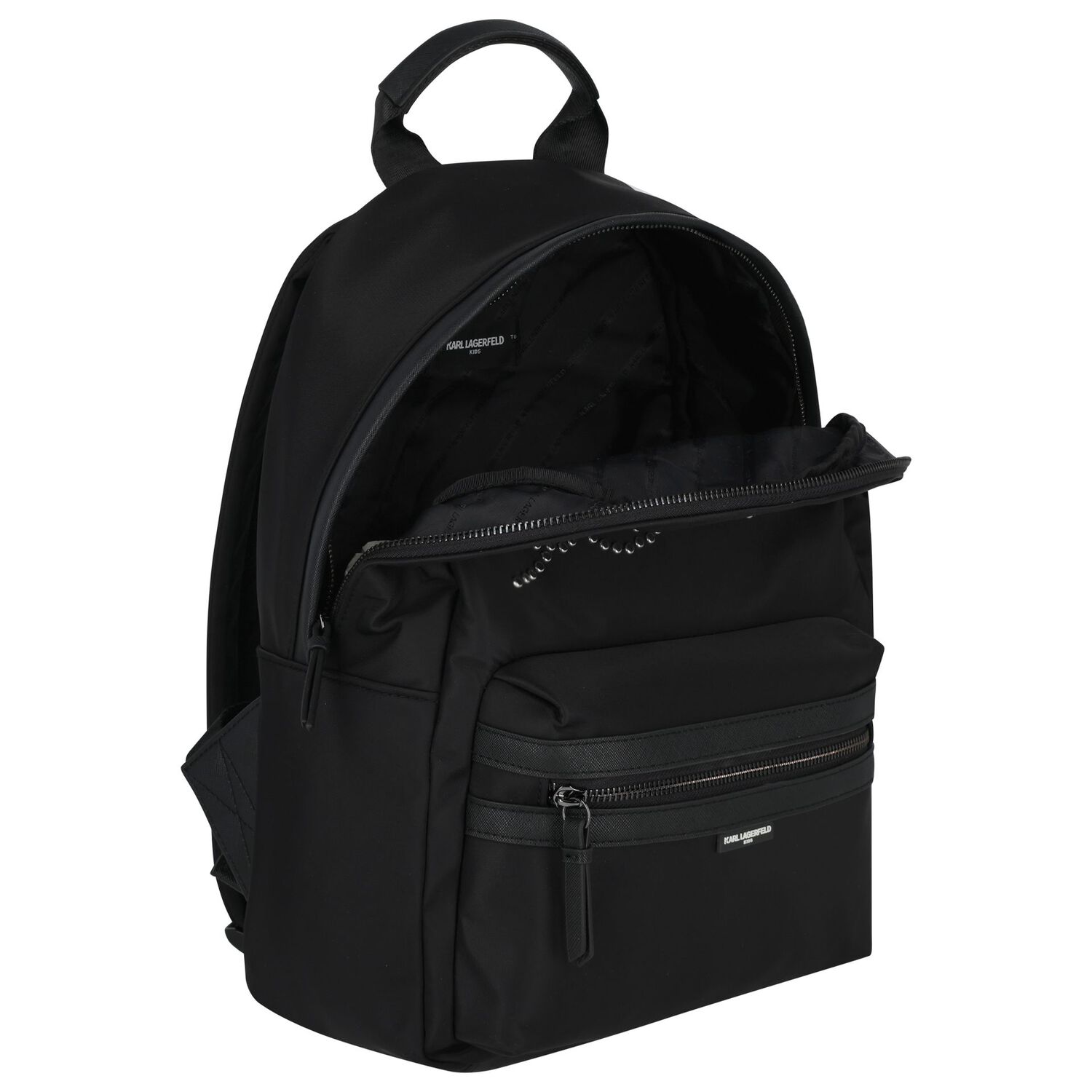 Girls Black Logo Backpack, 1, hi-res