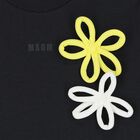 Girls Black Flower T-Shirt, 1, hi-res