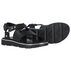 Girls Black Logo Sandals, 1, hi-res
