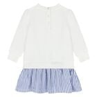 طقم فستان أبيض للبنات بتصميم دب بولو أبيض, 1, hi-res