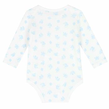 Baby Boys White & Blue Bodysuit