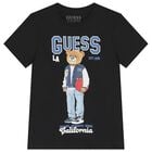 Boys Black Teddy Bear Logo T-Shirt, 4, hi-res