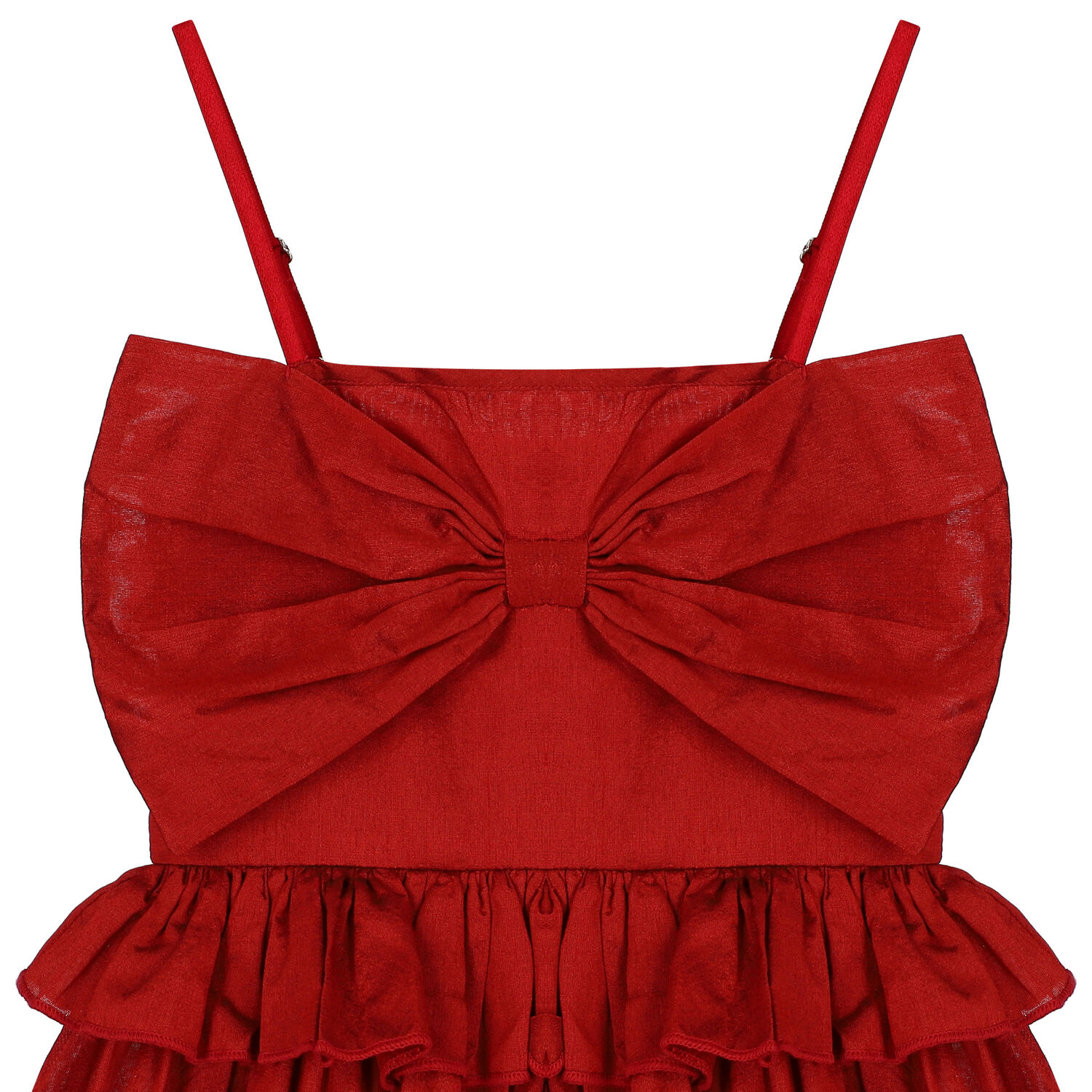Girls Red Bow Dress, 1, hi-res
