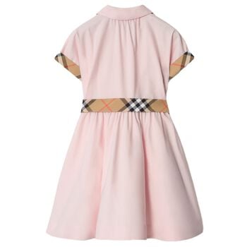Girls Pink Check Dress
