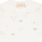 Girls Ivory Embellished Logo T-Shirt, 1, hi-res