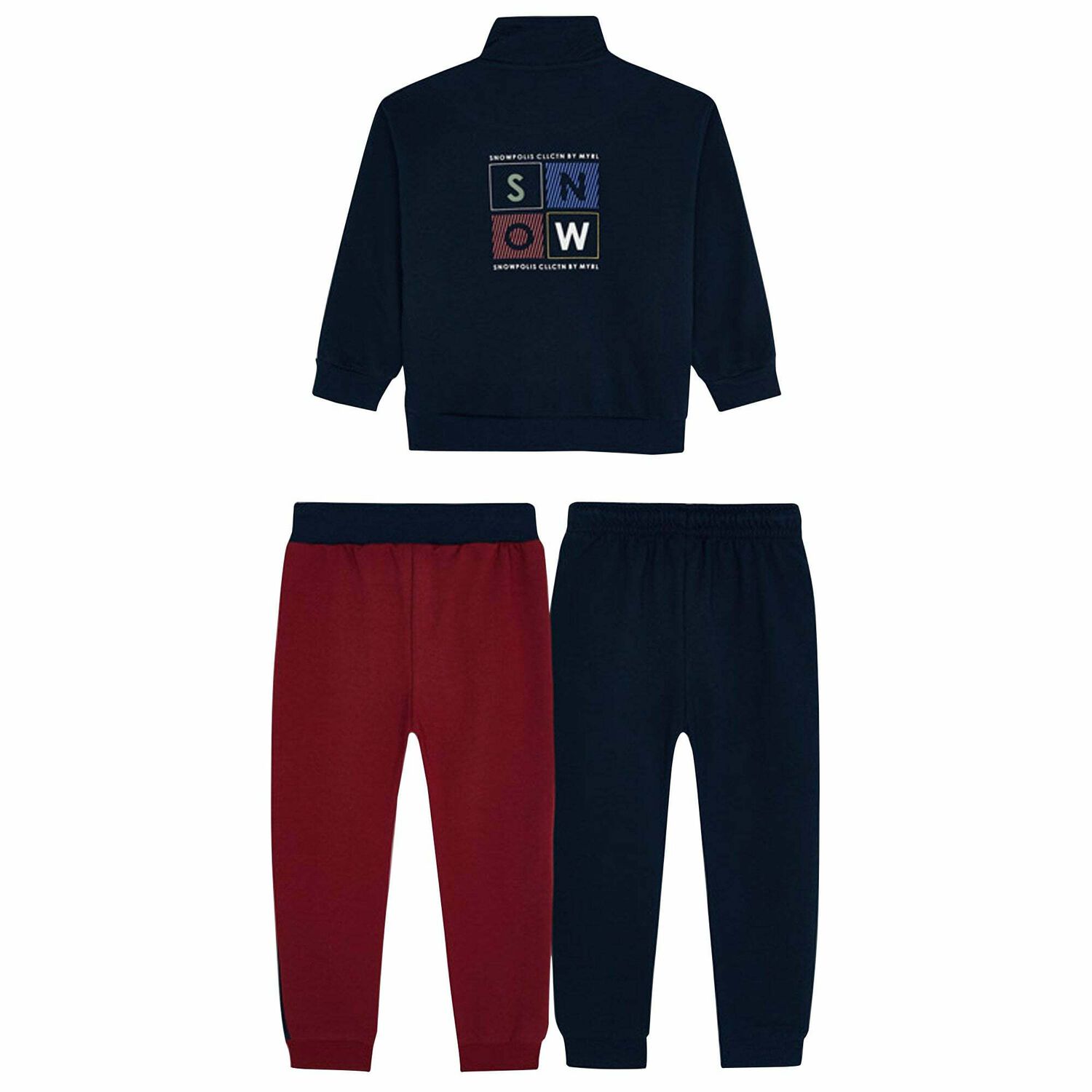 Boys Red & Navy 3 Piece Tracksuit, 1, hi-res
