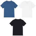 Boys White, Black & Blue Logo T-Shirts ( 3-Pack ), 1, hi-res