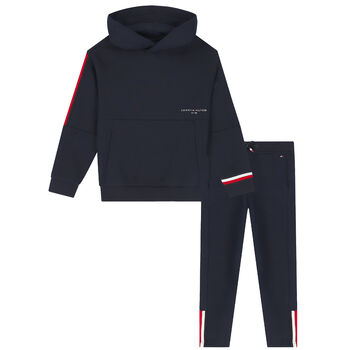 Boys Navy Logo Tracksuit