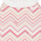 Younger Girls Pink & White Zig Zag Swimsuit, 1, hi-res