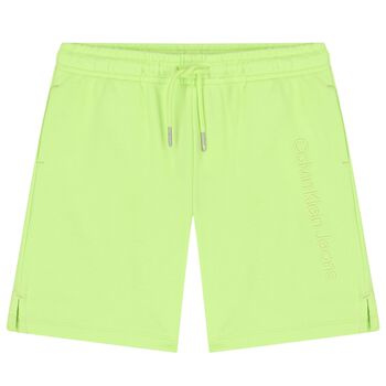 Boys Green Logo Shorts