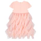 Girls Pink Bow Tulle Dress, 1, hi-res