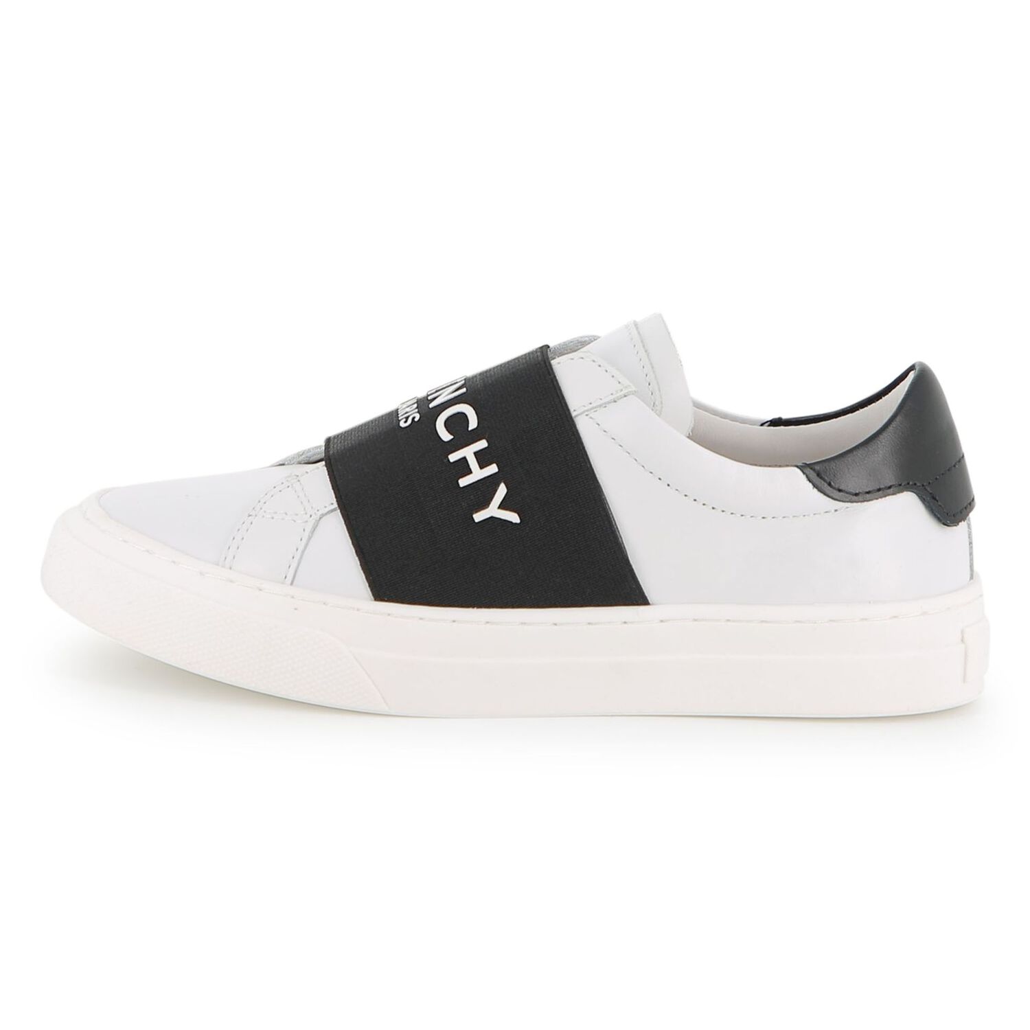 White & Black Logo Trainers, 1, hi-res