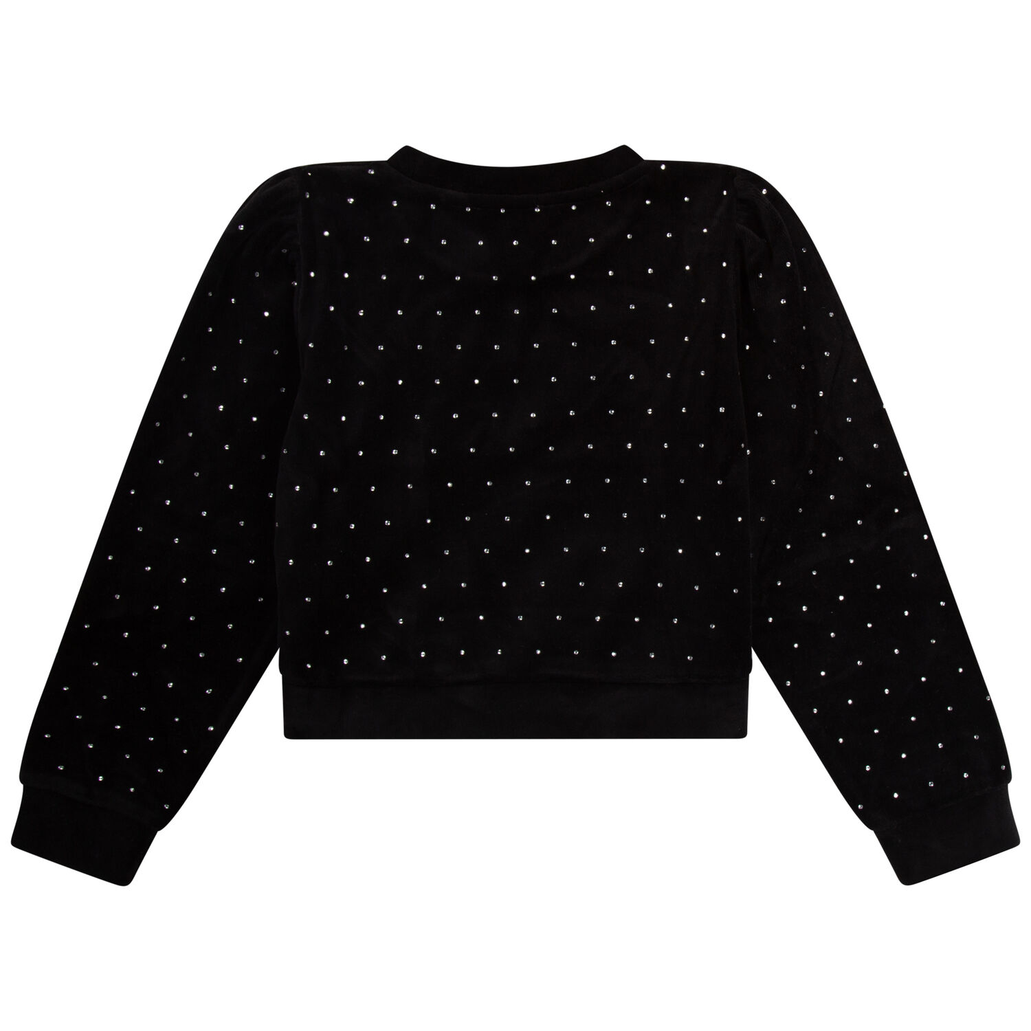 Girls Black Logo Embellished Sweatshirt, 1, hi-res
