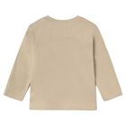 Younger Boys Beige Dinosaur Long Sleeve Top, 2, hi-res