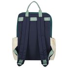 Navy Blue, Green & Ivory Logo Backpack ( 36CM ), 1, hi-res