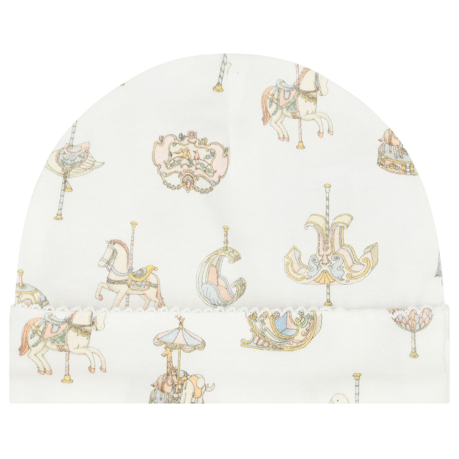 White Carousel Baby Hat, 1, hi-res