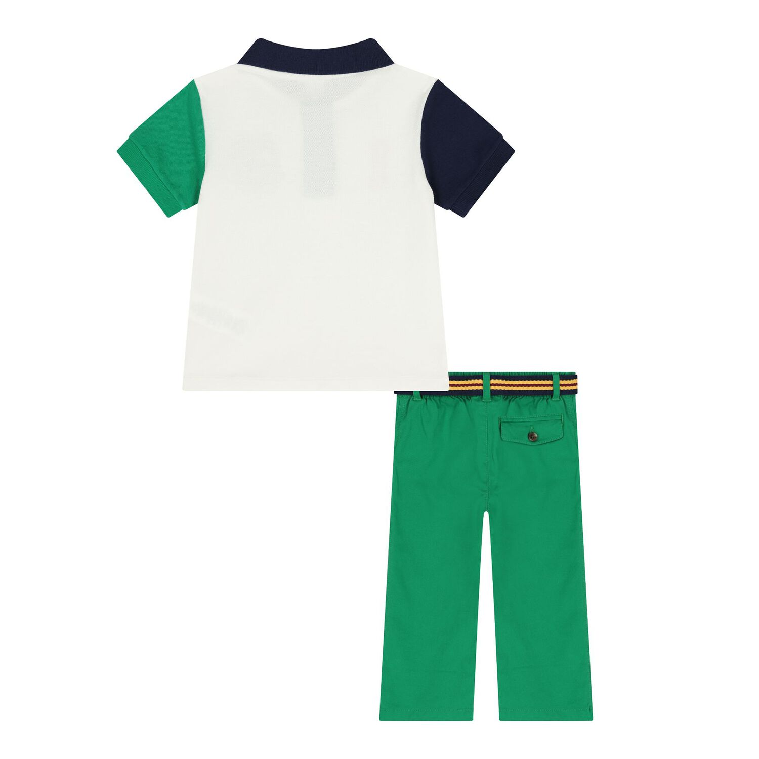 Baby Boys White & Green Logo Trousers Set, 1, hi-res