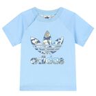 طقم شورت بالشعار باللون الأزرق والرمادي , 1, hi-res