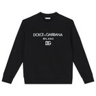 Boys Black Logo Sweatshirt, 1, hi-res