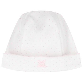Baby Girls White & Pink Bunny Hat