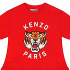 فستان بنات بالشعار باللون الأحمر, 2, hi-res